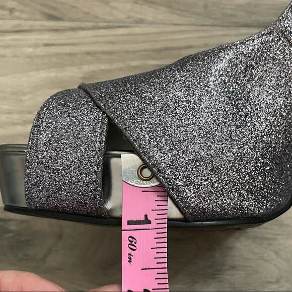 Guess Silver glitter peep toe heels size 10 - Picture 8 of 8